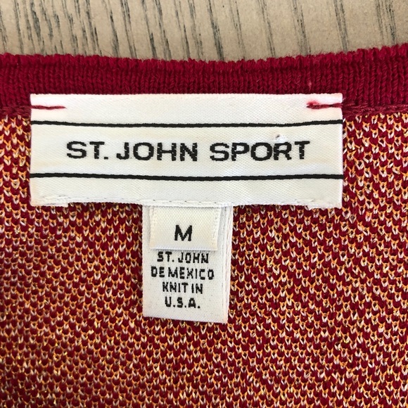 St. John Red/Silver/Gold Sleeveless Sweater Shell - Picture 7 of 8